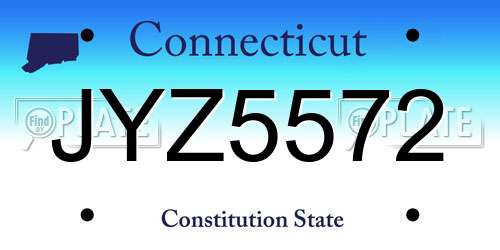 JYZ5572 Connecticut License Plate
