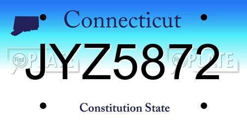 JYZ5872 Connecticut License Plate