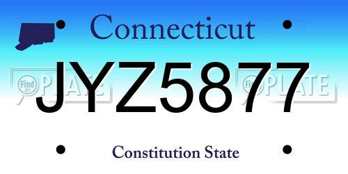 JYZ5877 Connecticut License Plate