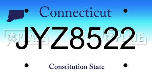 JYZ8522 Connecticut License Plate