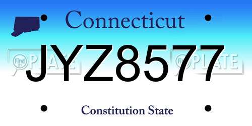 JYZ8577 Connecticut License Plate