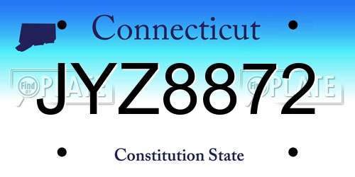 JYZ8872 Connecticut License Plate
