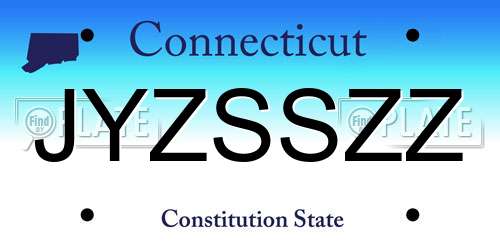 JYZSSZZ Connecticut License Plate