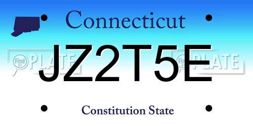 JZ2T5E Connecticut License Plate
