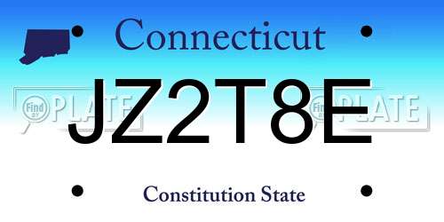 JZ2T8E Connecticut License Plate