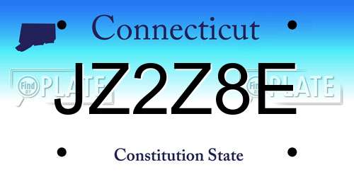 JZ2Z8E Connecticut License Plate