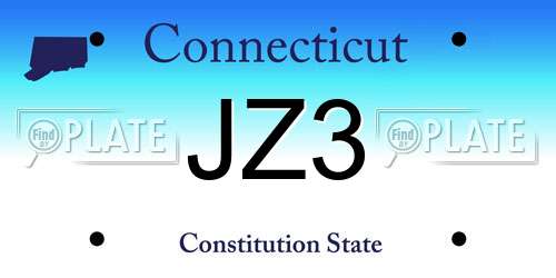 JZ3 Connecticut License Plate