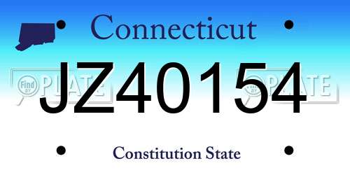 JZ40154 Connecticut License Plate