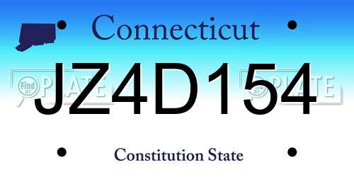 JZ4D154 Connecticut License Plate