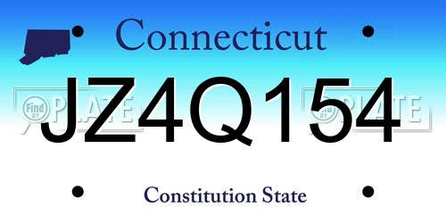 JZ4Q154 Connecticut License Plate