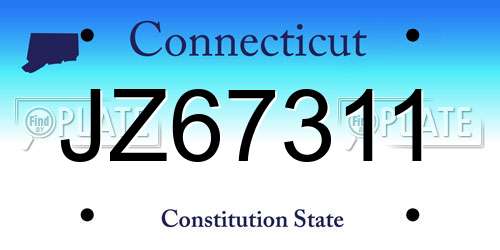 JZ67311 Connecticut License Plate
