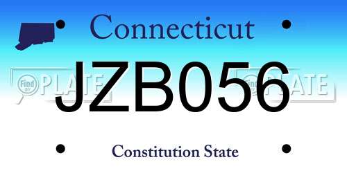 JZB056 Connecticut License Plate