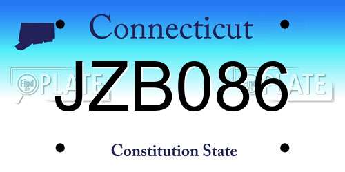 JZB086 Connecticut License Plate
