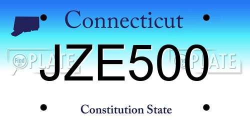 JZE500 Connecticut License Plate