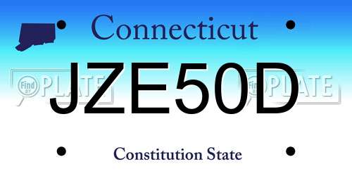 JZE50D Connecticut License Plate