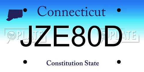 JZE80D Connecticut License Plate