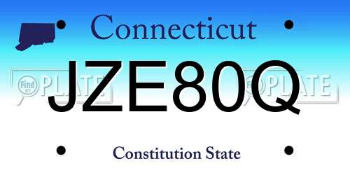 JZE80Q Connecticut License Plate
