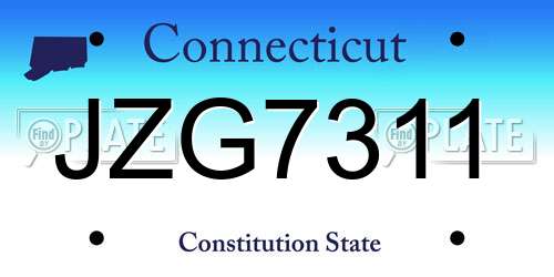JZG7311 Connecticut License Plate