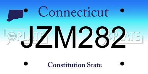 JZM282 Connecticut License Plate