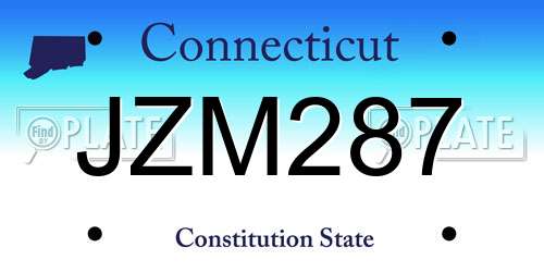JZM287 Connecticut License Plate