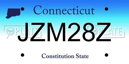 JZM28Z Connecticut License Plate