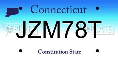 JZM78T Connecticut License Plate