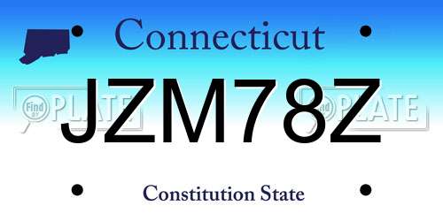 JZM78Z Connecticut License Plate
