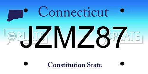 JZMZ87 Connecticut License Plate