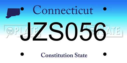 JZS056 Connecticut License Plate