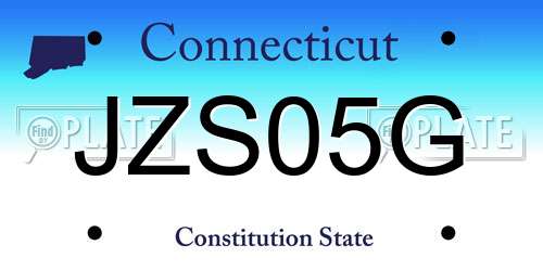 JZS05G Connecticut License Plate
