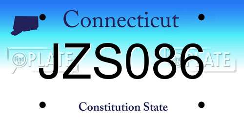 JZS086 Connecticut License Plate