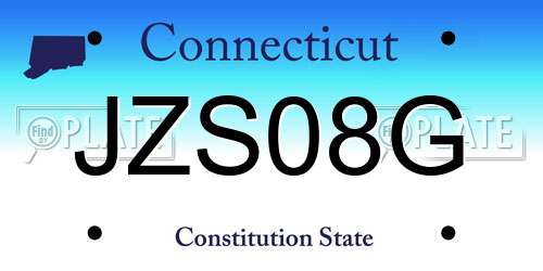 JZS08G Connecticut License Plate
