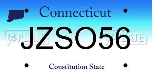 JZSO56 Connecticut License Plate