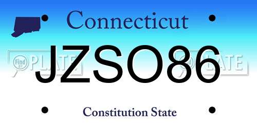 JZSO86 Connecticut License Plate