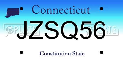 JZSQ56 Connecticut License Plate