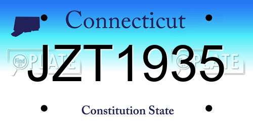 JZT1935 Connecticut License Plate