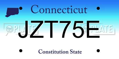 JZT75E Connecticut License Plate