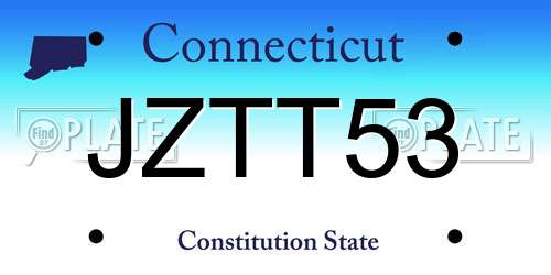 JZTT53 Connecticut License Plate