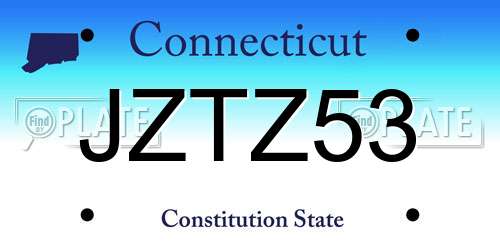 JZTZ53 Connecticut License Plate