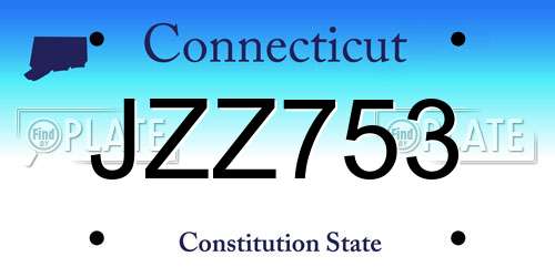 JZZ753 Connecticut License Plate