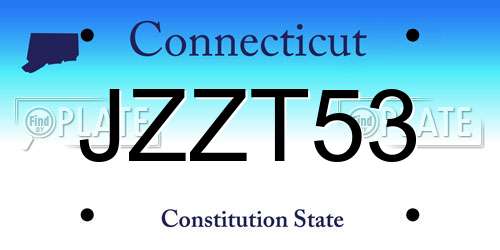 JZZT53 Connecticut License Plate