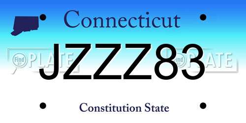 JZZZ83 Connecticut License Plate