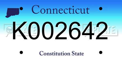 K002642 Connecticut License Plate