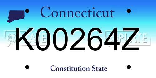 K00264Z Connecticut License Plate