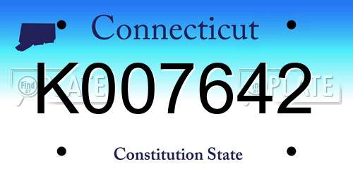K007642 Connecticut License Plate