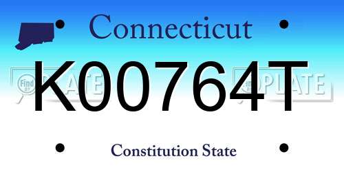 K00764T Connecticut License Plate