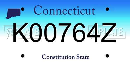 K00764Z Connecticut License Plate