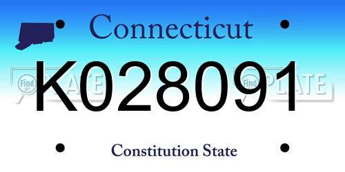K028091 Connecticut License Plate