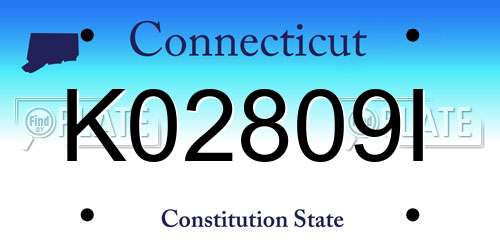 K02809I Connecticut License Plate