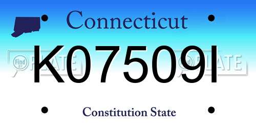 K07509I Connecticut License Plate